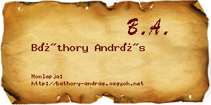 Báthory András névjegykártya