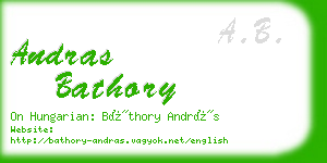 andras bathory business card